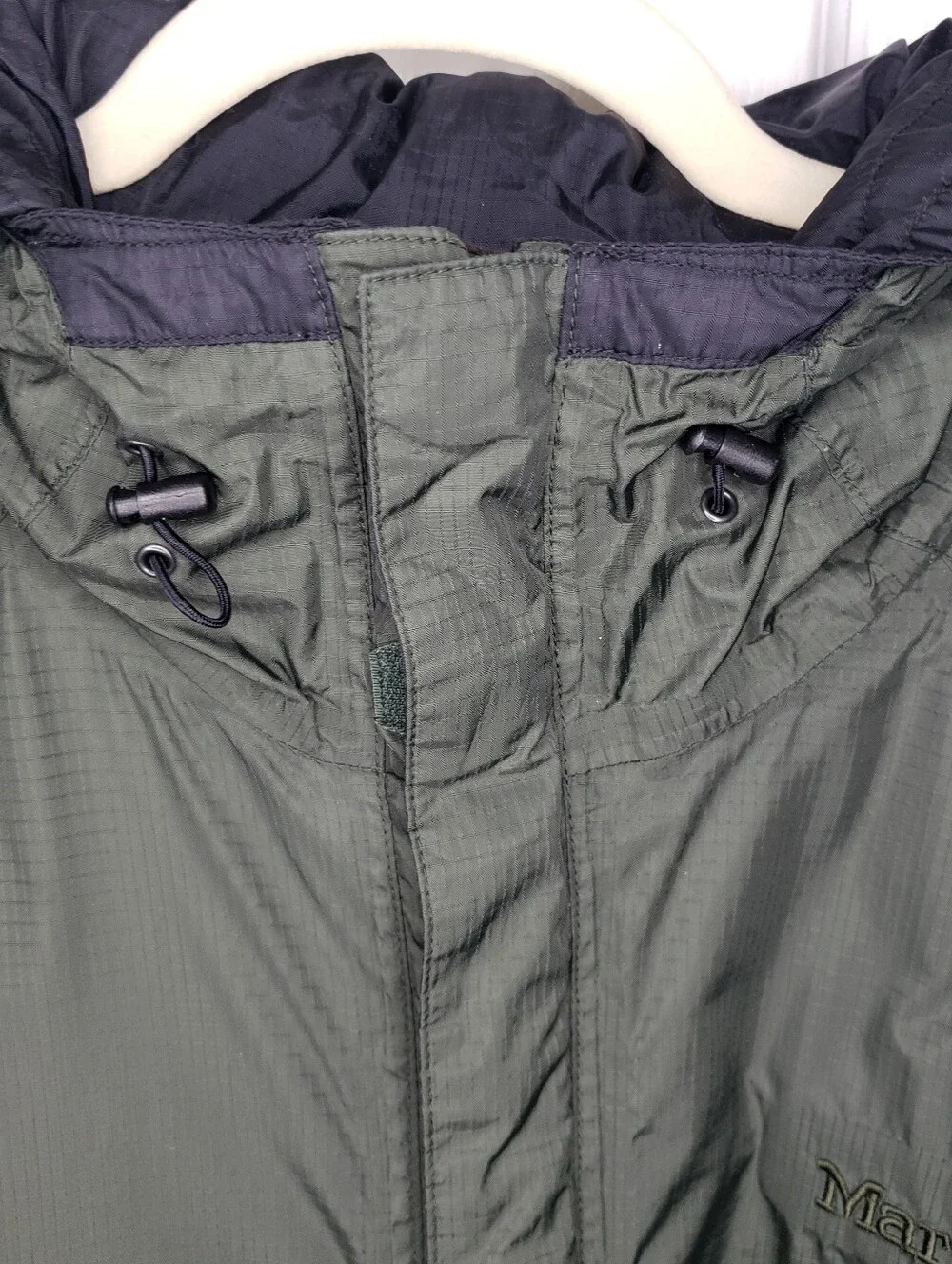Marmot 3 in 1 Men's Drab Olive Green Hooded Rain Jacket Fleece Pockets Vents L
